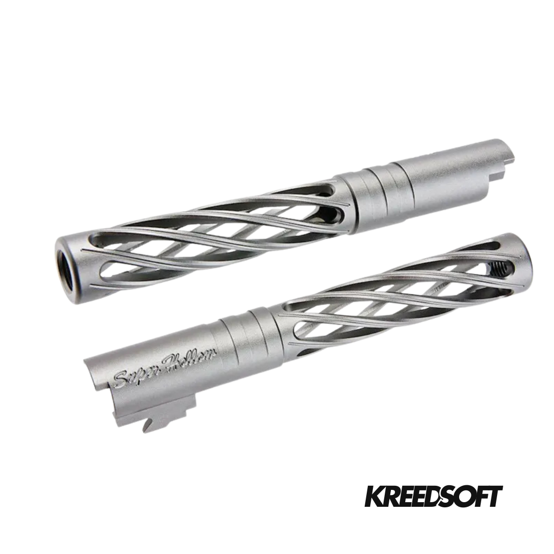 Dr. Black CNC Aluminum Aqua Outer Barrel for Tokyo Marui Hi-Capa 5.1 GBB Lightweight dinging outer barrel upgrade for Hi-Capa airsoft pistol