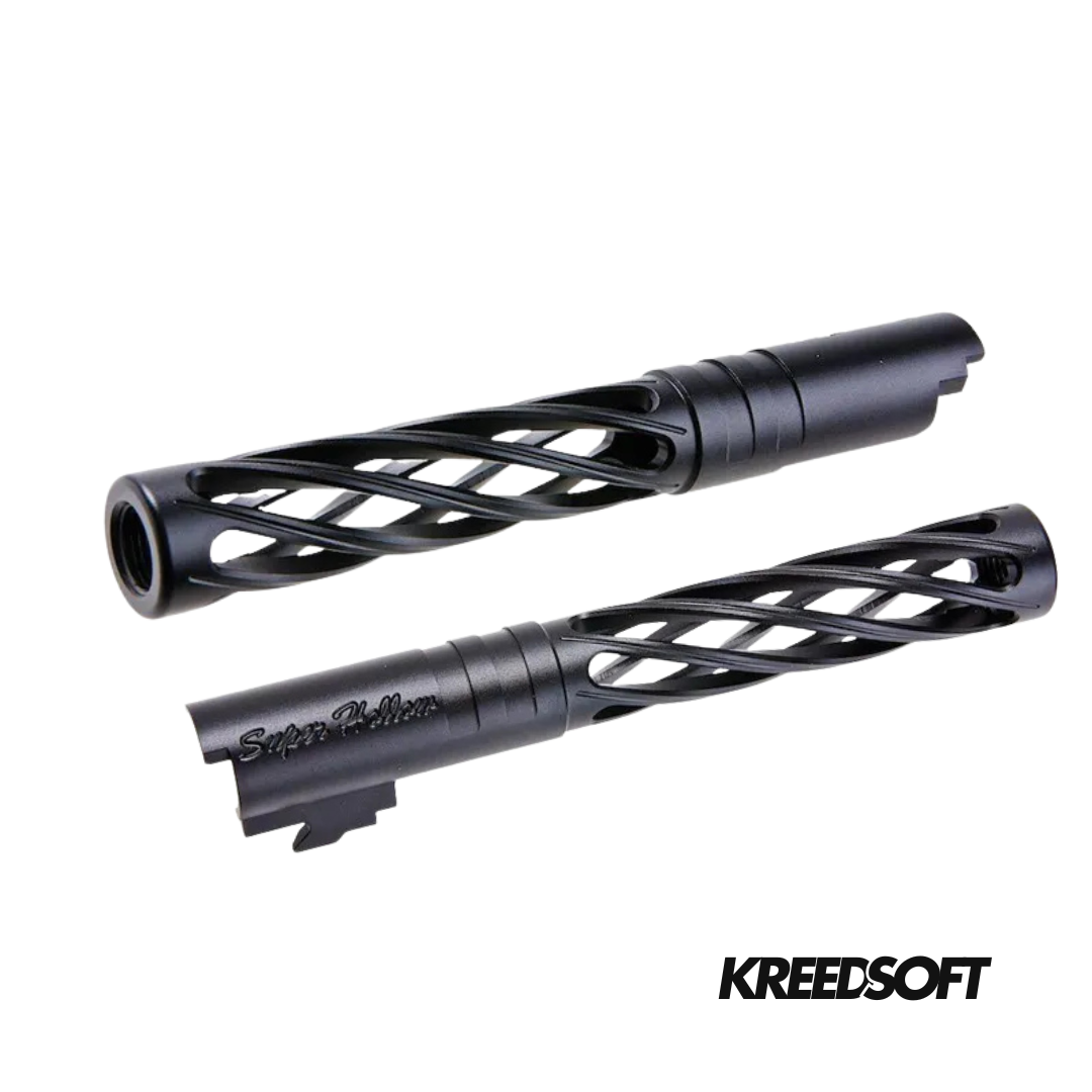 Dr. Black CNC Aluminum Aqua Outer Barrel for Tokyo Marui Hi-Capa 5.1 GBB Lightweight dinging outer barrel upgrade for Hi-Capa airsoft pistol