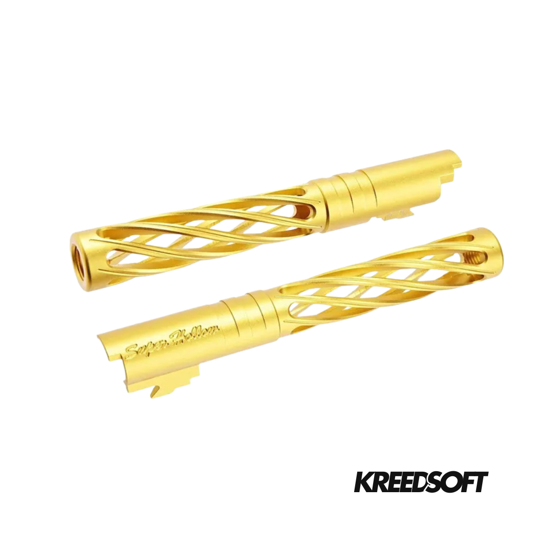 Dr. Black CNC Aluminum Aqua Outer Barrel for Tokyo Marui Hi-Capa 5.1 GBB Lightweight dinging outer barrel upgrade for Hi-Capa airsoft pistol