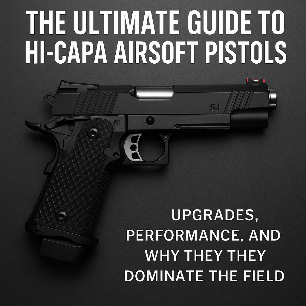 Hi-Capa airsoft pistol with CNC slide upgrade for speed and accuracy